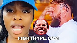 CLARESSA SHIELDS WARNS GERVONTA DAVIS OF quotKARMAquot CLOWNING JAKE PAUL LOSS AHEAD OF RYAN GARCIA CLASH [upl. by Lilas]