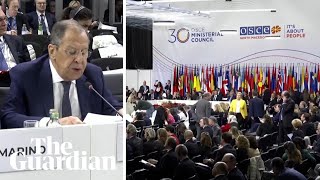 Delegates walk out of OSCE as Sergei Lavrov begins speaking [upl. by Yssor]