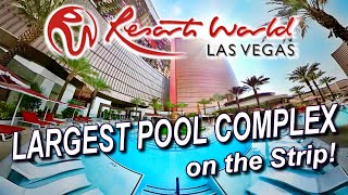 Resorts World Las Vegas Pool  Largest pool complex on the Las Vegas Strip [upl. by Lilac]