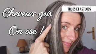 Transition cheveux grischeveux blancs mes trucs et astuces [upl. by Baler]