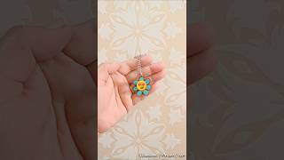 Quilled Flower Smiley 😊 Keychain diy shorts handmade keychain youtubeshorts [upl. by Irita]