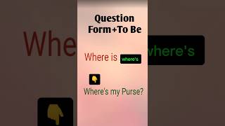 Contraction Question FormTo Be 👉 where is in English contractionwords contraction shortfeed [upl. by Nortal]