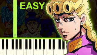 GIORNOS THEME  JoJos Bizarre Adventure  EASY Piano Tutorial [upl. by Eizus]