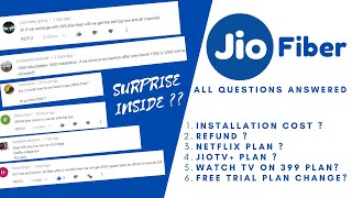 Jio Fiber New Plans FAQ  Installation cost Refund  399 Plan Tv  Jio TV  Surprise Inside🔥 [upl. by Zwart]