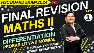 MATHS FINAL REVISION LEC 1 DIFF PD BD  HSC BOARD EXAM 2024 MAHARASHTRA  hsc2024  Dinesh Sir [upl. by Tecu784]