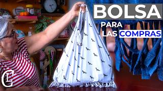 Con una CAMISETA puedes hacer esta BOLSA PARA LAS COMPRAS REUTILIZABLE fácil y sin máquina de coser [upl. by Nuahsal483]