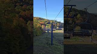 Taking chairlift chairlift mountains camp forest quebec [upl. by Schaffer]