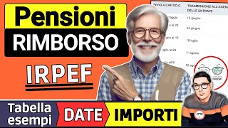 PENSIONI ✅ RIMBORSO IRPEF NETTO E CONGUAGLI 2024 ➜ TABELLE DATE ESEMPI INPS 730 IMPORTI QUANDO [upl. by Cristine]