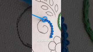 basic Stitch embroidery tutorial palustrine stitch embroidery easy embroidery youtubeshorts [upl. by Etoile]