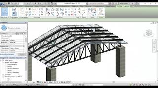 Crear cubierta con estructura metalica en Revit 2017 [upl. by Moira185]