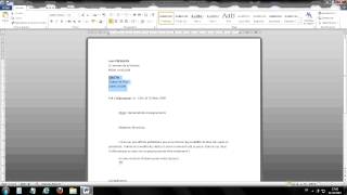 Tuto Mettre en forme une lettre Word 2010 [upl. by Chafee]
