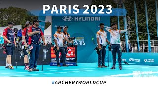 India v USA – compound men team gold  Paris 2023 World Cup S4 [upl. by Rebekkah690]