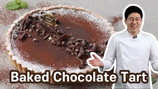 Baked Chocolate Tart  Silky smooth  soft so easy and delicious [upl. by Aened]