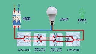 4 Way Switch  Intermediate Switch Connection  Staircase wiring [upl. by Neira]