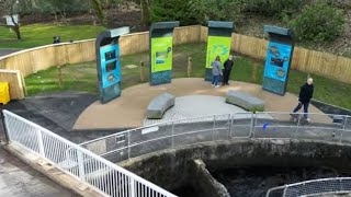 Pitlochry Salmon fish ladder Scotland 1st Salmon 2024 4K Drone view EcosseSkyview Matt livsey [upl. by Neville]