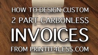 Custom carbonless 2 part invoices from printit4lesscom [upl. by Shiekh175]