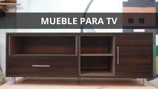 MUEBLE PARA TV en melamina ¡Descarga planos gratis [upl. by Agarhs]