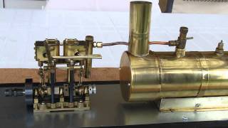 Saito model steam marine engine setup 斉藤モデルの蒸気機関 [upl. by Derinna]