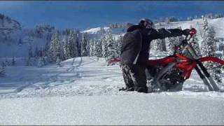 Snowbike Explorer Kit CRF450 30quot of powder [upl. by Ahtanoj71]