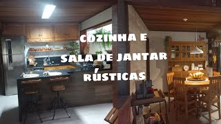 Tour pela cozinhasala de jantar integrada rústica [upl. by Sidnak]