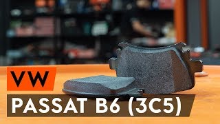 How to change rear brake pads on VW PASSAT B6 3C5 TUTORIAL AUTODOC [upl. by Decato]