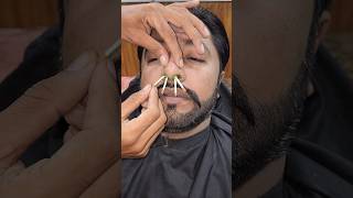 Nose wax Hair Remove 👃nosehair nose 👃wax😀 remove barber barbershop shots 🤑video reels [upl. by Einafets]