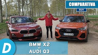 Comparativa SUV BMW X2 2018 vs Audi Q3 2019  Review en español  Diariomotor [upl. by Eigna129]