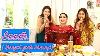 My simple saadh  Bengali baby shower  maa ne kiya sab  HINDI  WITH ENGLISH SUBTITLES Debina D [upl. by Maryanne]