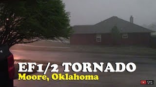 EF12 tornado blowing through Moore Oklahoma driveway video March 25 2015 [upl. by Takashi]