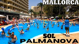 Mallorca SOL PALMANOVA Hotel  Pool Area Aqua Gym [upl. by Llewellyn]