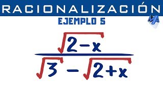 Racionalización de denominadores  Ejemplo 5 Binomio [upl. by Andres]