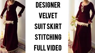 Designer velvet suit skirt stitching full video ✨ [upl. by Ellehc]