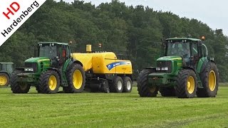 Pressing  Wrapping bales 2014  John Deere  New Holland  Balen persen  Geurtsen BV [upl. by May]