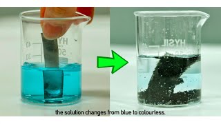 4K Displacement Reaction of Metals  Zinc in Copper II Sulfate  with explanation at micro level [upl. by Kcerred]