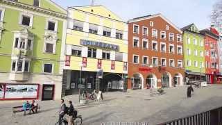 Kufstein Tirol pedestrian zone Stadttor Bastei Fussgängerzone Unterer Stadtplatz Österreich Austria [upl. by Atikir]