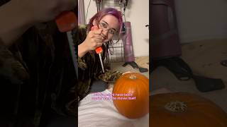 Sister Pumpkin Carving Party gone wrong halloween spookyseason pumpkin pumpkincarving sisters [upl. by Nadnerb]