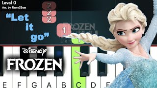 Beginner Let it go  Frozen  Piano Tutorial with Finger Numbers [upl. by Kirred]