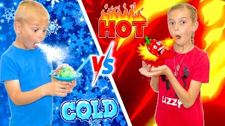 FroZen Hot vs Cold Challenge with LizZy And CaNyoN [upl. by Orland]