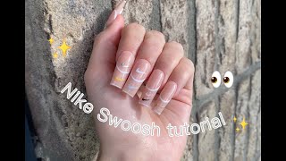 NIKE SWOOSH NAIL ART TUTORIAL ✔️✨ Nailsbytascha [upl. by Nuhsar43]