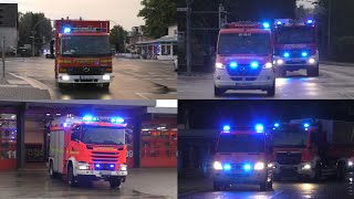 Großeinsatz nach Starkregenfront Einsatzfahrten Feuerwehr TEL THW und DRK Kreis Pinneberg [upl. by Ned]