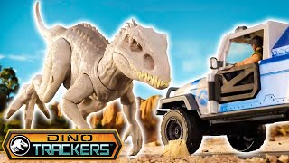 Indominus rex Sneak Attacks the Dino Trackers 😱🦖  Jurassic World Dino Trackers [upl. by Magdala]