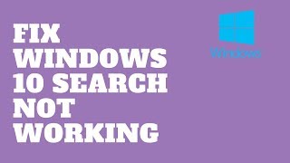 Fix Windows 10 Search Not Working [upl. by Ylime]