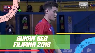 EMAS Badminton Perseorangan L  Lee Zii Jia  Sukan SEA 2019  Astro Arena [upl. by Peti219]