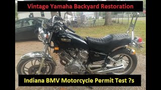 Indiana BMV Motorcycle Permit Study Guide  Vintage Yamaha Backyard Restoration Quick Tip [upl. by Tuneberg]