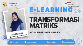 S1 TEKNIK INFORMASIALJABAR LINIER VEKTOR Pertemuan 5 TRANSFFORMASI MATRIKS [upl. by Painter]