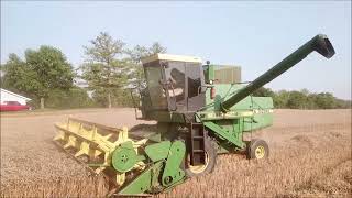 BONE FARMS CAMDEN OHIO CUTTING WHEAT JULY 5TH 2023 JOHN DEERE 4420 COMBINE [upl. by Linnet]