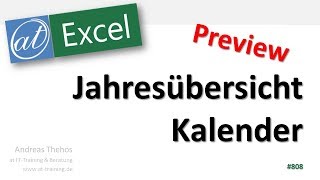 Jahresübersicht in Excel erstellen  Jahresplaner  Kalender  Preview [upl. by Garfield]