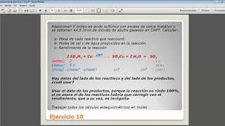 Estequiometría5 Ejercicio 10 [upl. by Nylg]