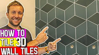 HOW TO TILE 3D CUBE EFFECT WALL TILES [upl. by Bashemath450]