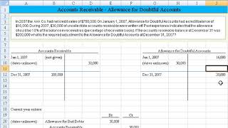 Accounts receivable allowance for bad debts percentage of receivables approach [upl. by Igor]